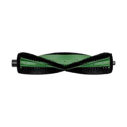 Robot vacuum main brush with green housing and black bristle roller