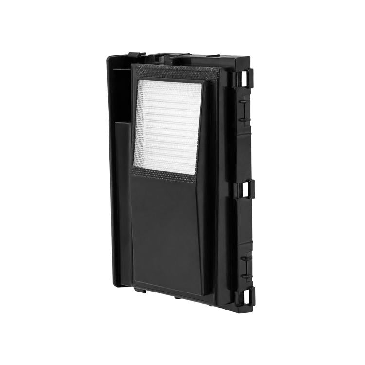 Robot vacuum replacement filter cartridge with white pleated media in black frame