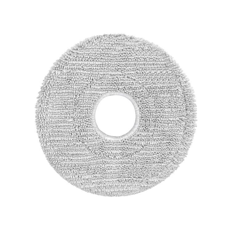 Robot vacuum mop pad with gray textured microfiber and circular center hole
