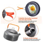 9 PCS/Box AOTU AT6384-1 Camping Cookware Mess Kit Hard Anodized Aluminum Pots Pans Kettle Set With Bowls