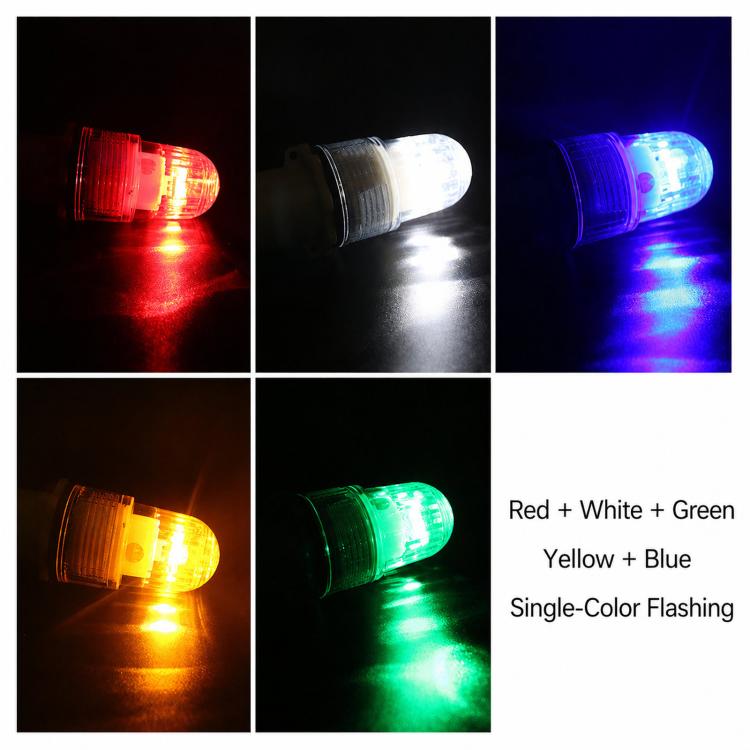 LED net marker light flashing glow shown in multiple colors: red, white, blue, green
