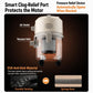 Canister vacuum with transparent dust bin, pressure relief device, and anti-kink hose