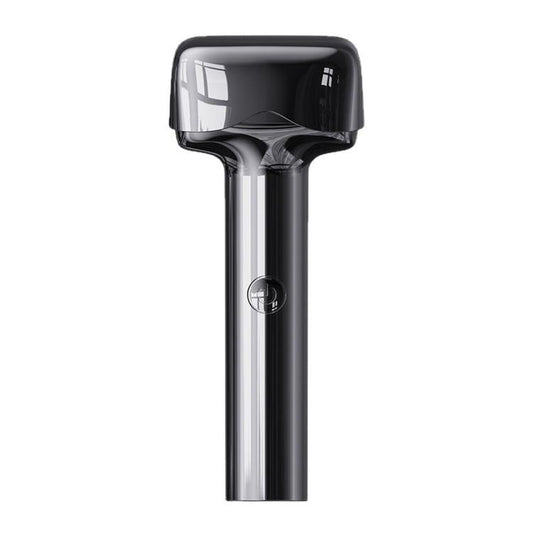 Cordless electric foil shaver with silver-gray handle and black shaving head