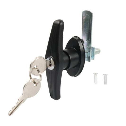 Zinc Alloy T-handle Toolbox Camper Car Body Lock, Black Left-opening, Black Right-opening, Bright Chrome Left-opening, Bright Chrome Right-opening