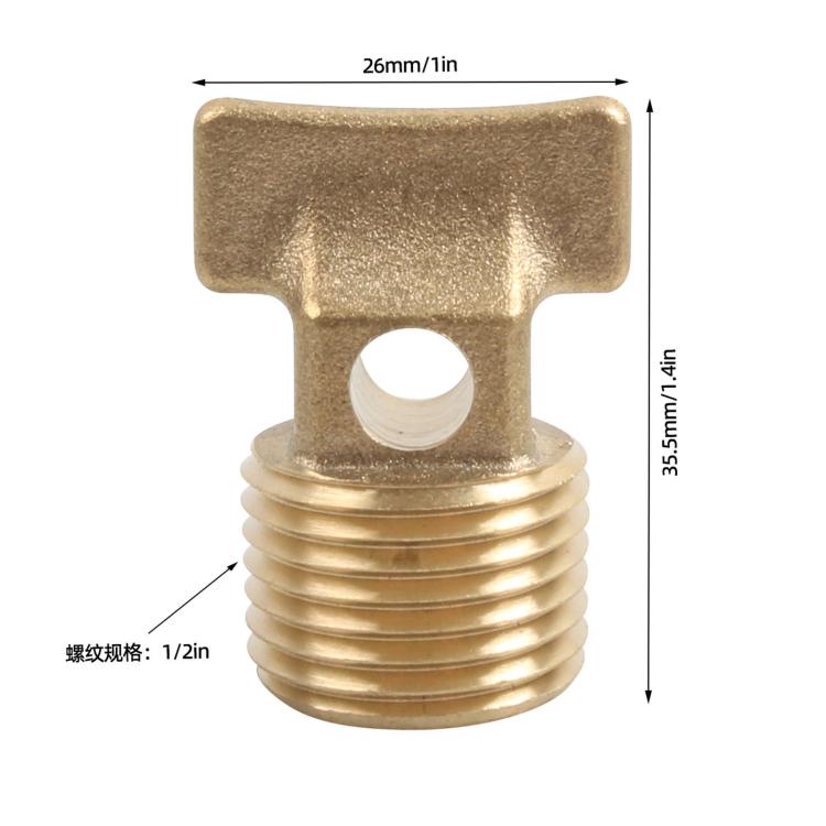 Brass threaded hull drain plug with flange and gasket opening