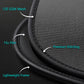 Close-up of black PVC mesh sunshade with stitched edge and lightweight frame