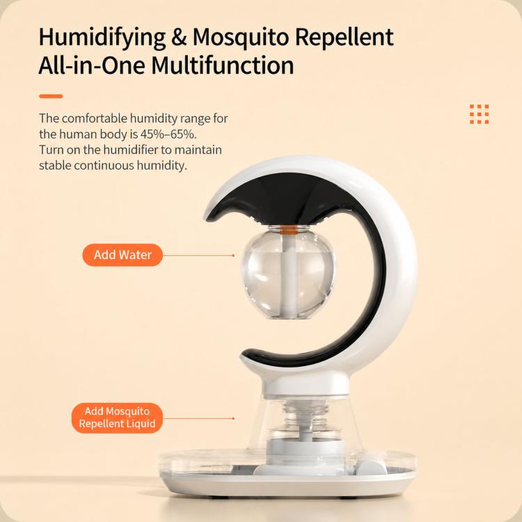 3 In 1 Cool Mist Humidifier With Mosquito Repeller & Night Light USB Plug-in Desktop Diffuser