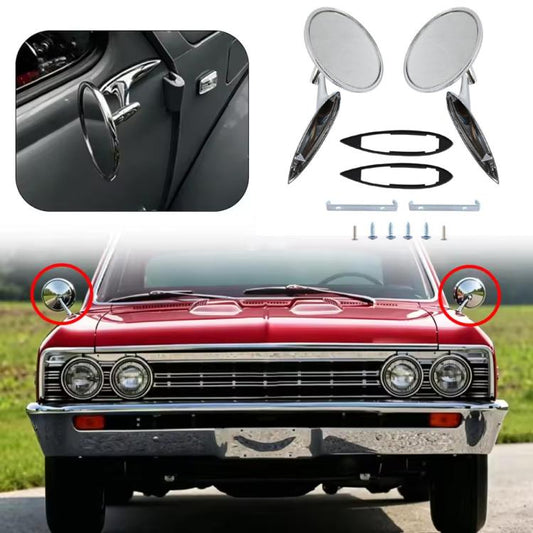 1 Pair Retro Exterior Door Rearview Mirror Set for Classic Cars, Hot Rods, Muscle Cars & Vintage Trucks