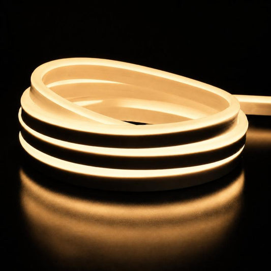 Warm white LED neon rope light roll, flexible waterproof cuttable light strip coil