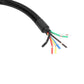 Black coiled trailer harness cable with exposed color-coded wire ends