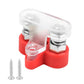 Waterproof car yacht battery terminal set with clear protective cover, red base, screws