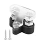 Waterproof car yacht battery terminal set with clear protective cover, black base, two studs