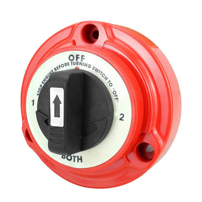 4-position 300A dual battery cut-off switch, red dial marked 1/2/BOTH