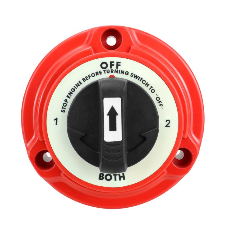 4-position dual battery cut-off switch, red bezel with OFF and 1/2/BOTH labels