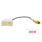 Backup camera cable adapter with 20 cm lead, white connector block and yellow RCA plug
