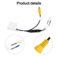 Backup camera harness adapter with RCA plug and blue wire connector detail