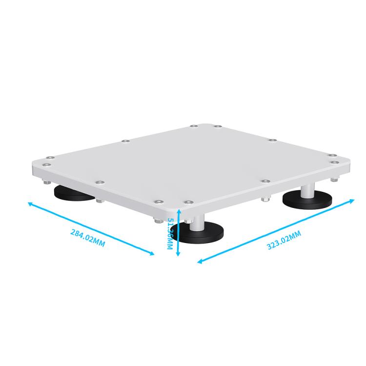 White roof magnetic bracket with four black mounting feet and side spacing guides