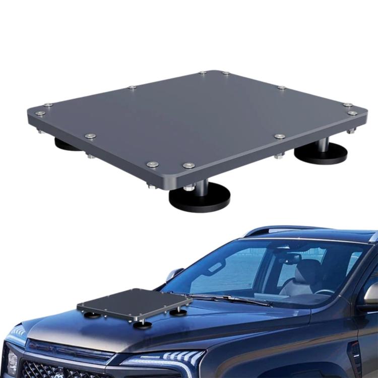 Gray aluminum alloy magnetic roof bracket with anti-hail cover, for Starlink Mini
