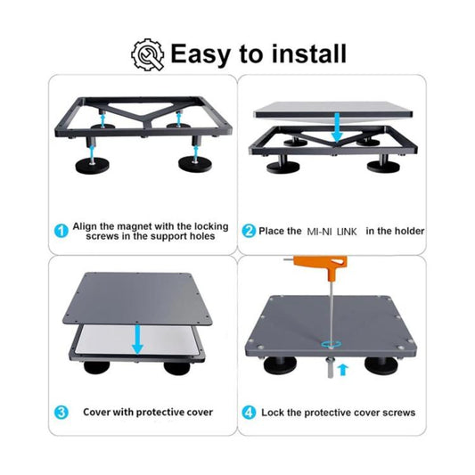 For Starlink Mini Aluminum Alloy Anti-hail Magnetic Roof Bracket, Gray