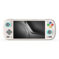 White handheld game console with light-blue thumbstick rings and ABXY buttons