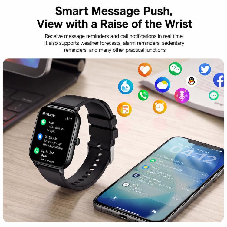 Y8 Smart Watch With Bluetooth Call Fitness Tracker Heart Rate Sleep Monitor