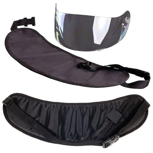 Universal Motorcycle Helmet Visor Bag Scratch-Proof Shield Carrying Pouch with Adjustable Waist Strap