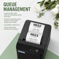 Black Xprinter thermal receipt printer front view with visible receipt display window