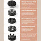Five interchangeable massage heads for handheld electric massager, black designs
