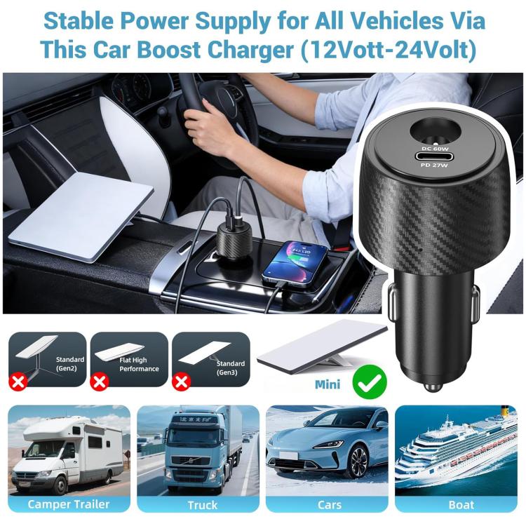 For Starlink 12-24V 2 in 1 Car Cigarette Lighter Interface Charger