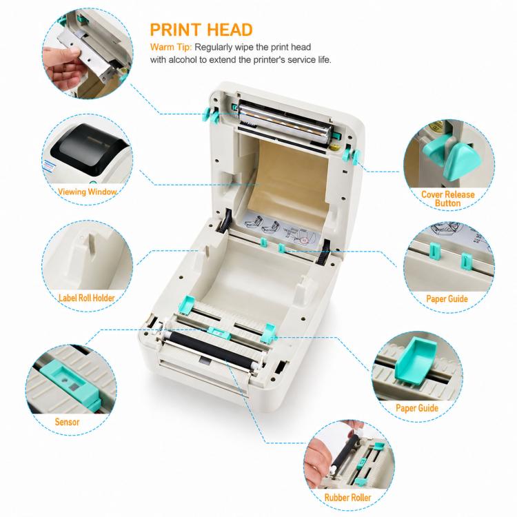 Xprinter XP-470B Thermal Barcode Printer Express E-Waybill Label Machine, USB, USB + Bluetooth