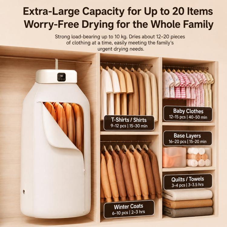 Portable Clothes Dryer 600W Folding Clothes Drying Machine With UV & Heat Sterilization, EU Plug, US Plug, UK Plug