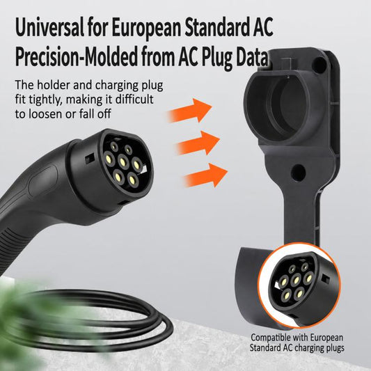 Type 2 EV Charger Holder Wall Mount IEC 62196-2 Electric Vehicle Cable Holder & Charger Holster Dock