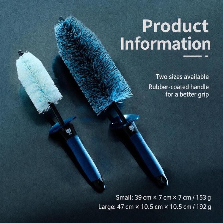 Qili Car Cleaning Brush With Extra Soft Bristle For Wheel Cleaning, Large, Small