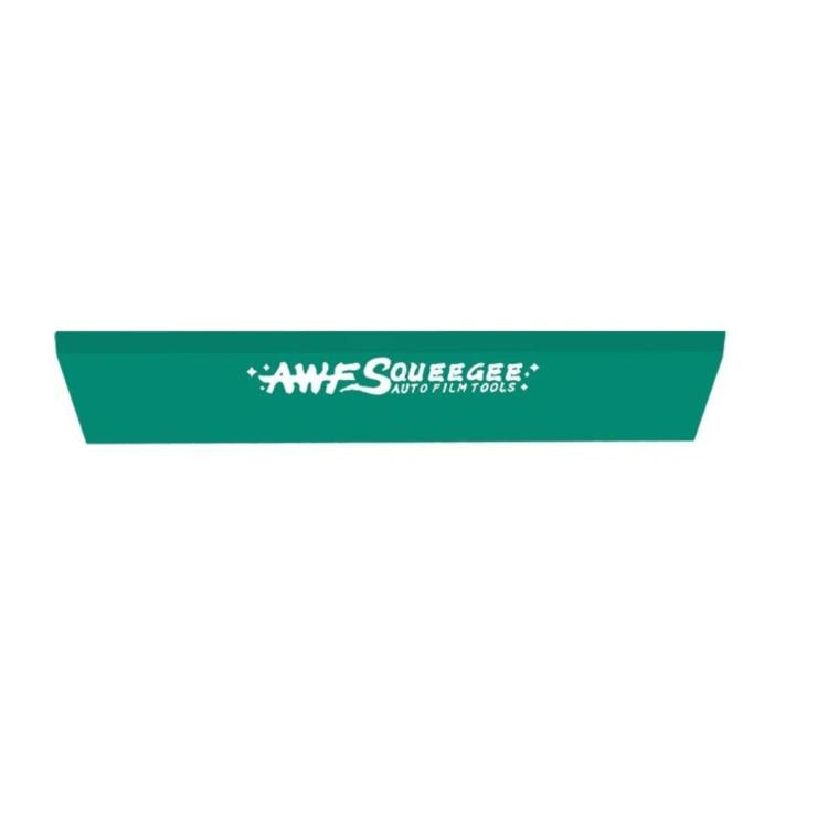 Window wiper film application squeegee blade with deep green strip