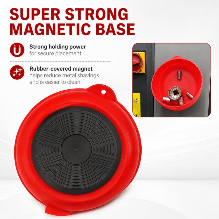 Red magnetic bowl base with rubber-coated magnet disc