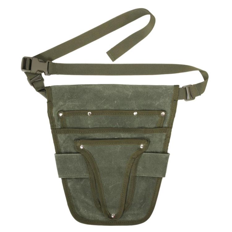 Wear-Resistant Waxed Canvas Weeding Tool Storage Waist Bag