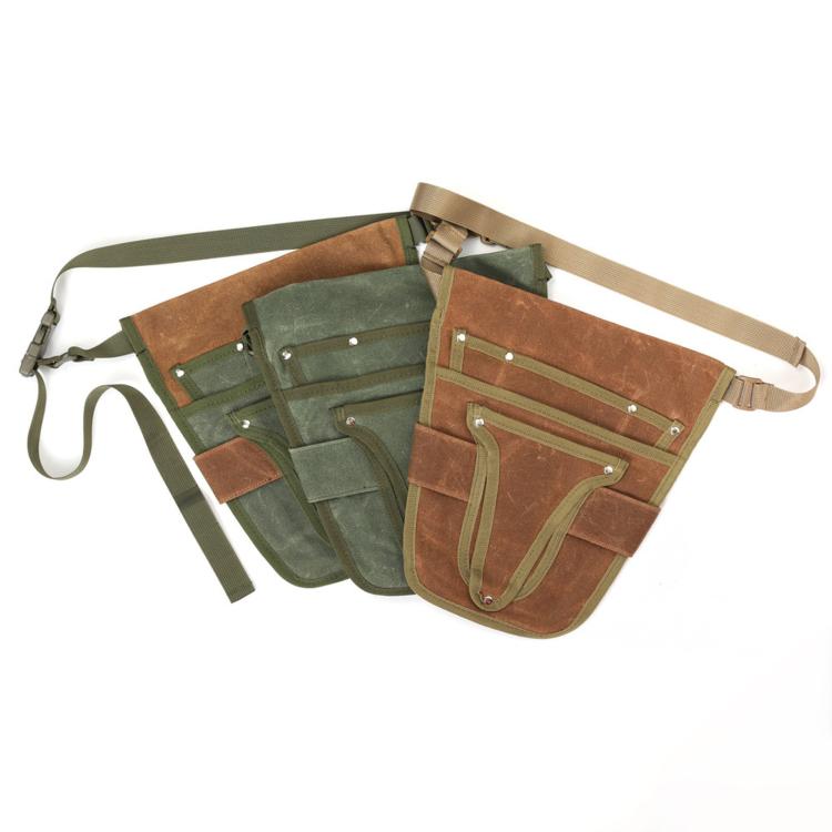 Wear-Resistant Waxed Canvas Weeding Tool Storage Waist Bag