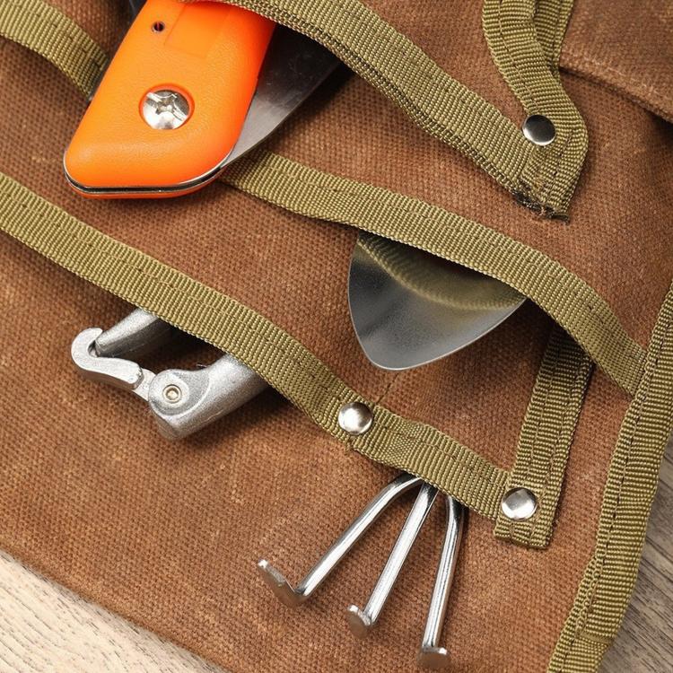 Wear-Resistant Waxed Canvas Weeding Tool Storage Waist Bag