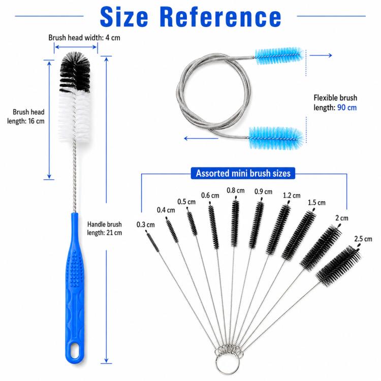 12pcs /Set Glass Tube Cleaning Brush Kit