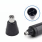 Replacement trimmer blade head and nozzle cap, black base with chrome blade