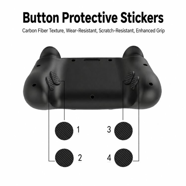 Protective button stickers set with carbon fiber texture