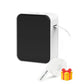 White thermal label printer with black screen and rolled white label tape