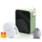 Matcha green thermal label maker with white label tape roll and drawstring bag