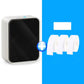White thermal label printer with black screen and white label tape rolls