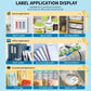 Mint green label maker with label application display for home and office