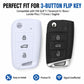White and black silicone 3-button flip key covers with key ring holes