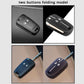 Folding Two-Button Honeycomb Texture Full-Coverage Key Cover for Opel Meriva