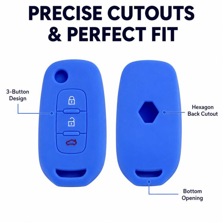 Folding 3-Button Silicone Key Cover For Renault Koleos / Espace / Kadjar