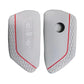 Silicone key fob cover set, white with red trim; button hole and lock icons