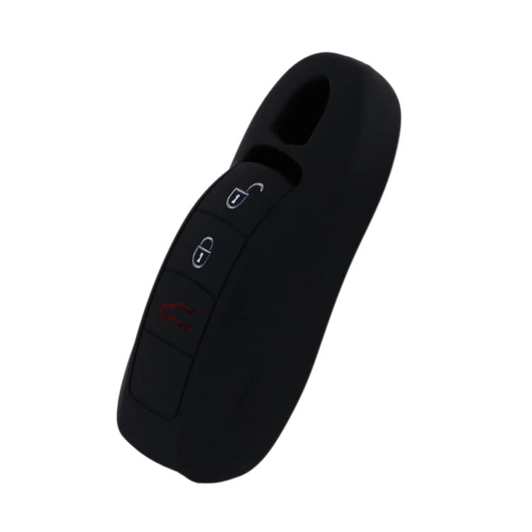 Silicone key fob cover for Porsche, black, with button cutouts.